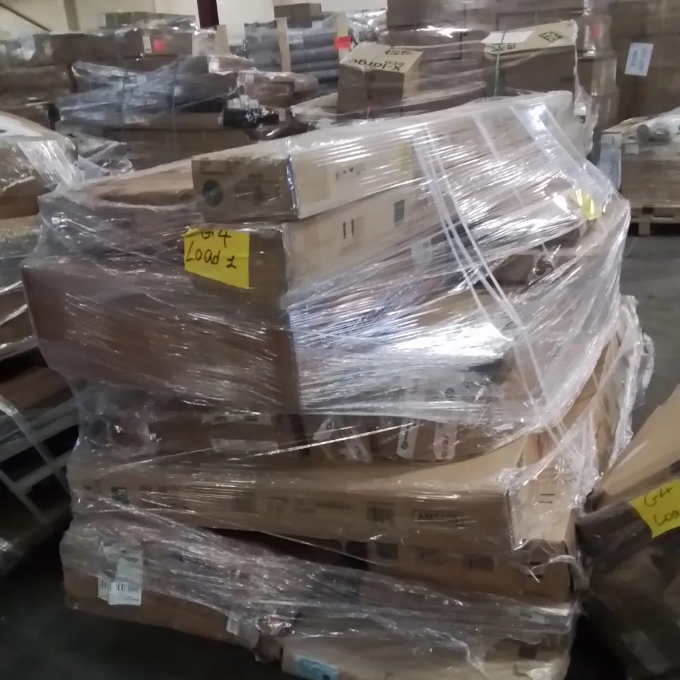 PALLET OF ASSORTED FURNITURE PARTS TO INCLUDE;BED FRAME,HEADBOARD,WARDROBE 