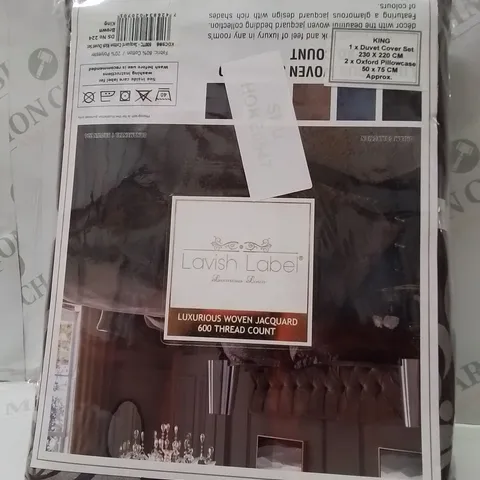 BRAND NEW LAVISH LABEL LUXURIOUS WOVEN JACQUARD KINGSIZE DUVET COVER SET 