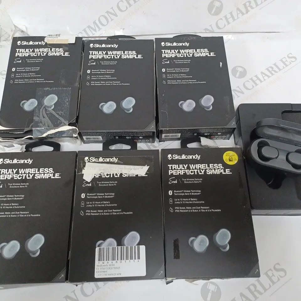 LOT OF 7 SKULL CANDY TRULY WIRELESS SESH EARBUDS