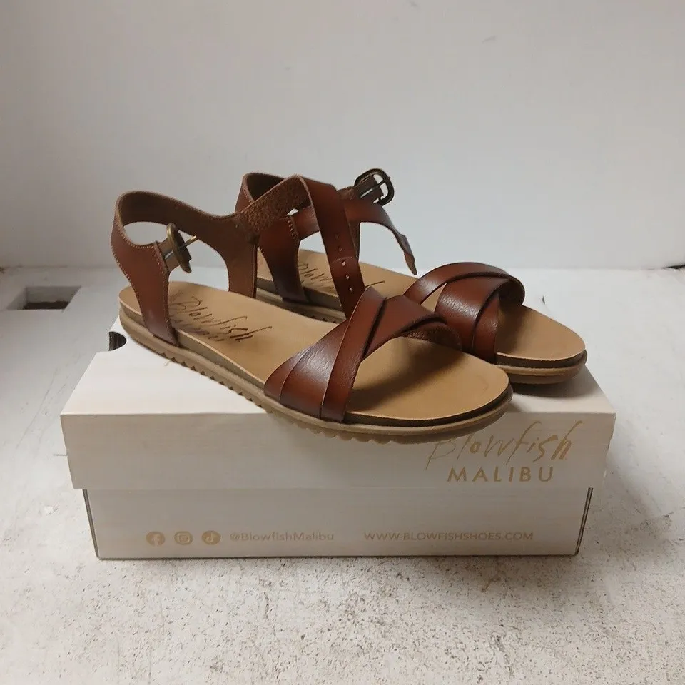 BLOWFISH MALIBU SANDALS – BROWN LEATHER, UK 7