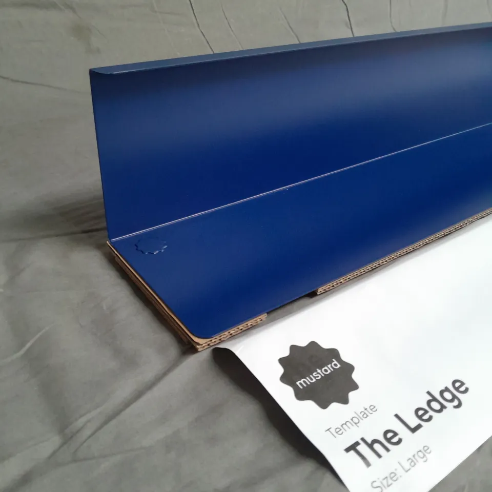 MUSTARD THE LEDGE METAL SHELF IN BLUE - LARGE