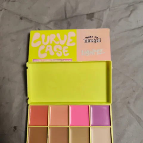 CURVE CASE MAKE-UP PALETTE BY MITCHELL β 8-SHADE NEON YELLOW COMPACT