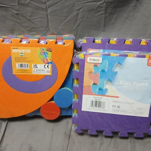 LOT OF 3 FOAM PLAYMAT SETS INCLUDE HOPSCOTCH AND 9-PIECE PLAY MATS