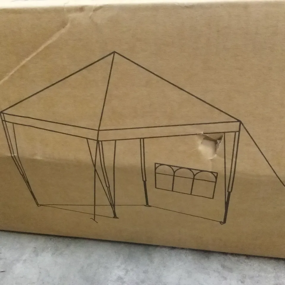 BOXED 2.5 X 5m POP-UP GAZEBO WITH SIDE PANELS - SOFT GREEN (1 BOX)