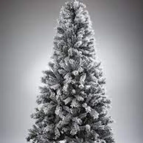 BOXED 7FT BLACK FOREST FLOCKED PRE-LIT CHRISTMAS TREE - COLLECTION ONLY
