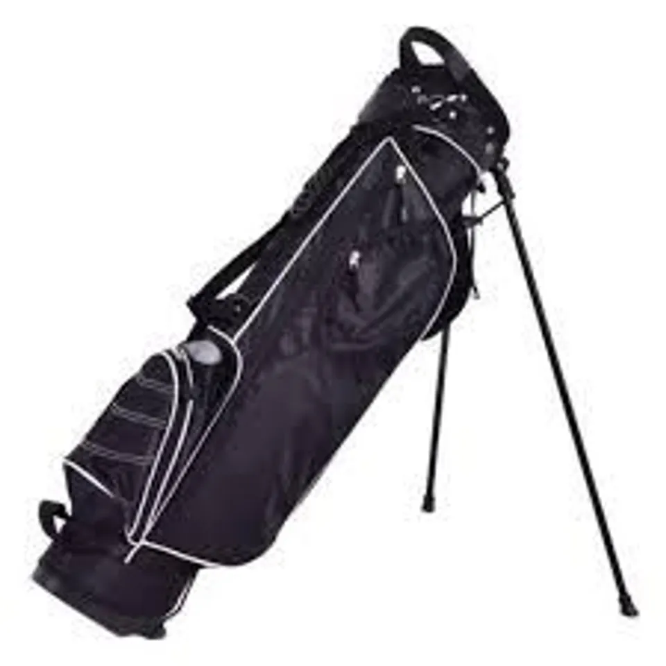 BOXED COSTWAY GOLF STAND CART BAG WITH 4 WAY DIVIDER CARRY ORGANIZER POCKETS - BLACK