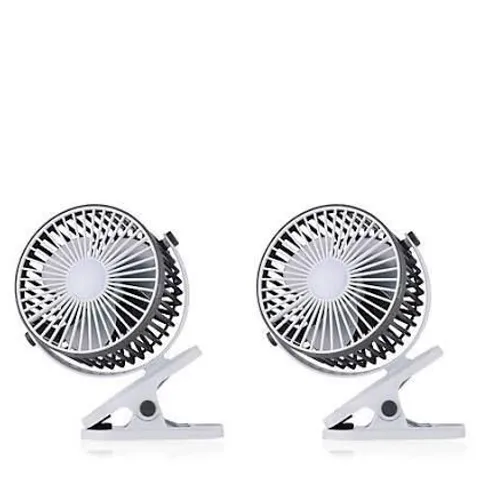 BOXED BELL AND HOWELL SET OF TWO CLIP ON FANS WITH LED LIGHT