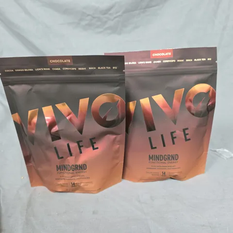 LOT OF 2 VIVO LIFE MINDGRND 154G COCOA BASED DRINKS - CHOCOLATE