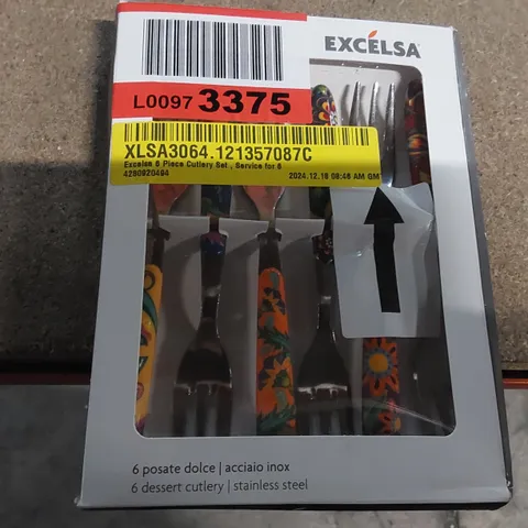 BOXED EXCELSA 6 PIECE CUTLERY SET, SERVICE FOR 6