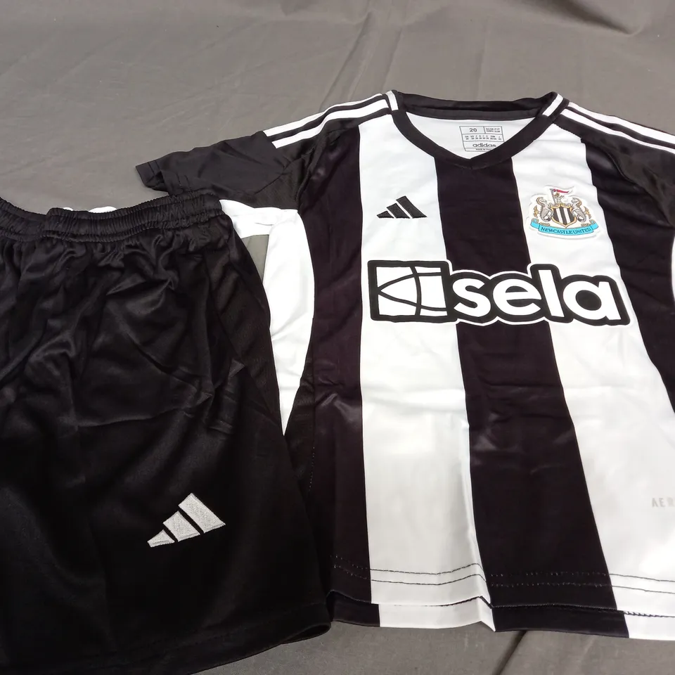 ADIDAS NEWCASTLE FOOTBALL SHIRT WITH SHORT -  SIZE 20 KIDS