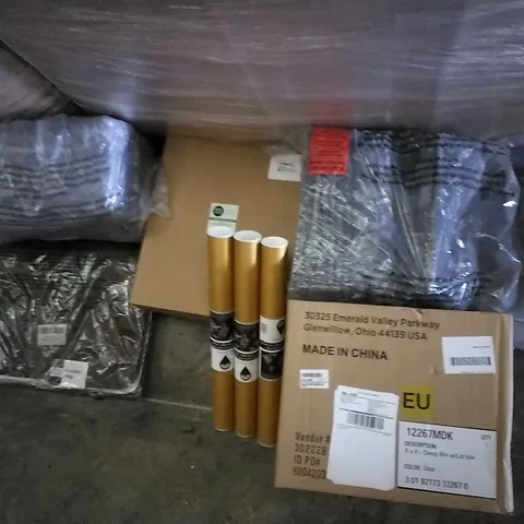 PALLET OF ASSORTED ITEMS INCLUDING GLOBAL WALKABOUT SCRATCH MAP, M DESIGN DEEP BIN WITH LID, M DESIGN KITCHEN SINK DISH DRAINER, M DESIGN HEARTED RUG, M DESIGN WIRE STORAGE BASKET