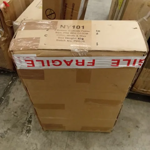BOXED 2 DRAWER BEDSIDE TABLE (1 BOX)