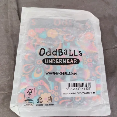 ODDBALLS UNDERWEAR – BOXER BRIEFS, SIZE S, MULTICOLOURED PAISLEY PATTERN