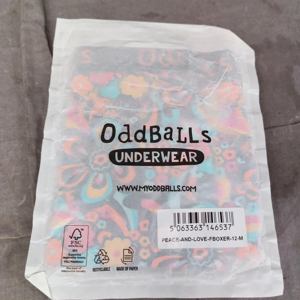 ODDBALLS UNDERWEAR – BOXER BRIEFS, SIZE S, MULTICOLOURED PAISLEY PATTERN