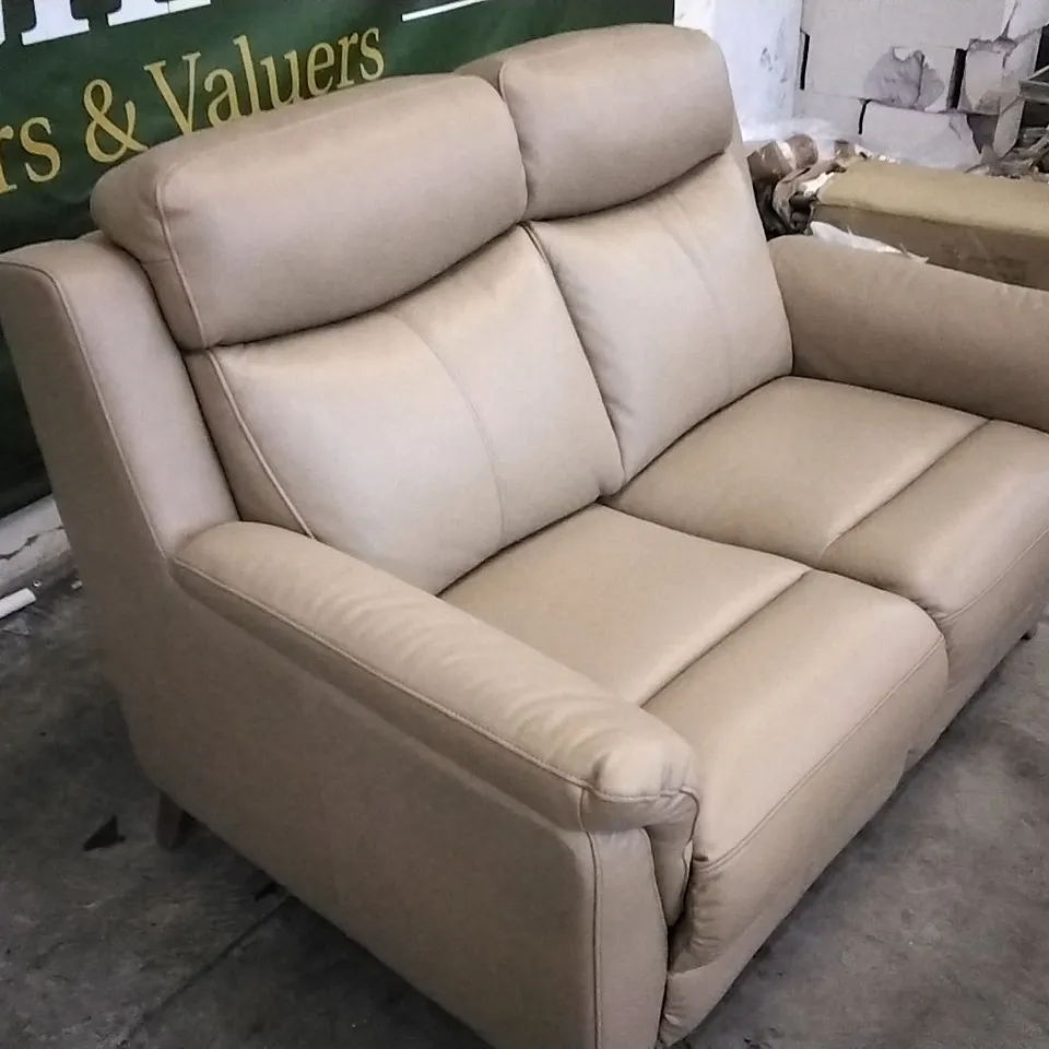 QUALITY DESIGNER MINK LEATHER 2 SEATER SOFA 