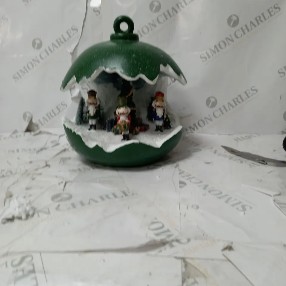 SANTAS EXPRESS PRE-LIT SPHERE WITH CHRISTMAS CHARACTER SCENE