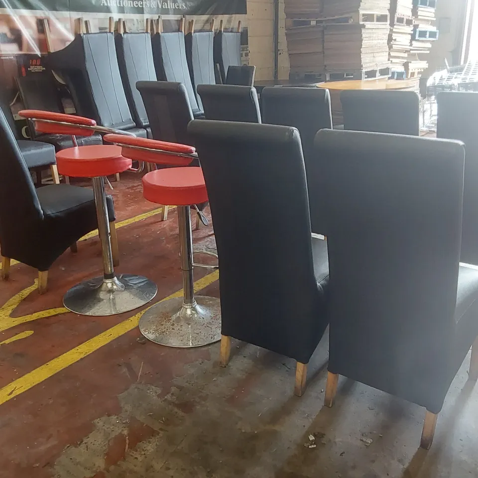 9x ASSORTED RESTAURANT DINING CHAIRS AND 2x BAR STOOLS