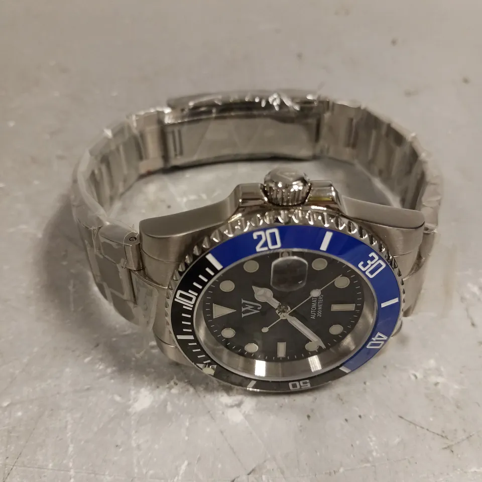 MENS WILLIAM JOURDAIN AUTOMATIC WATCH – 200 METER WATER RESISTANT – STAINLESS STEEL CASE AND STRAP – SAPPHIRE CRYSTAL GLASS