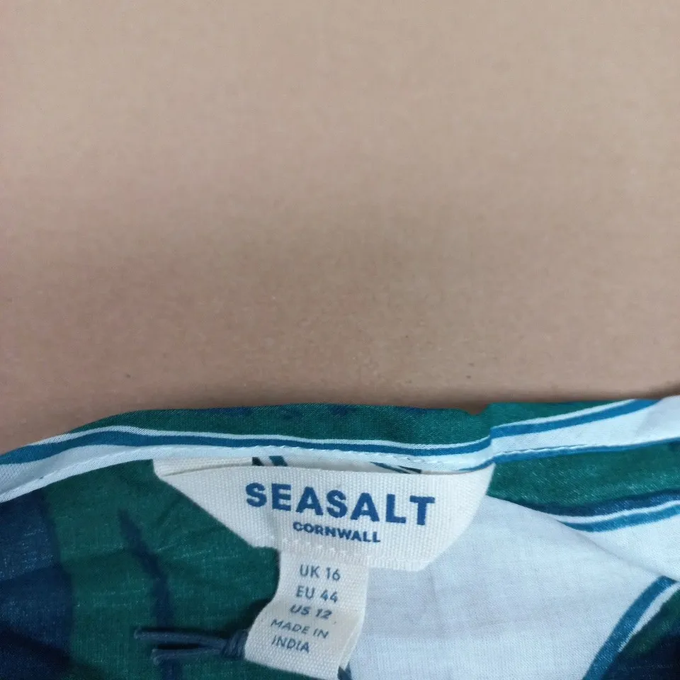 SEASALT CORNWALL WOMEN'S LEAF-PRINT BLOUSE UK 16 (EU 44, US 12) 