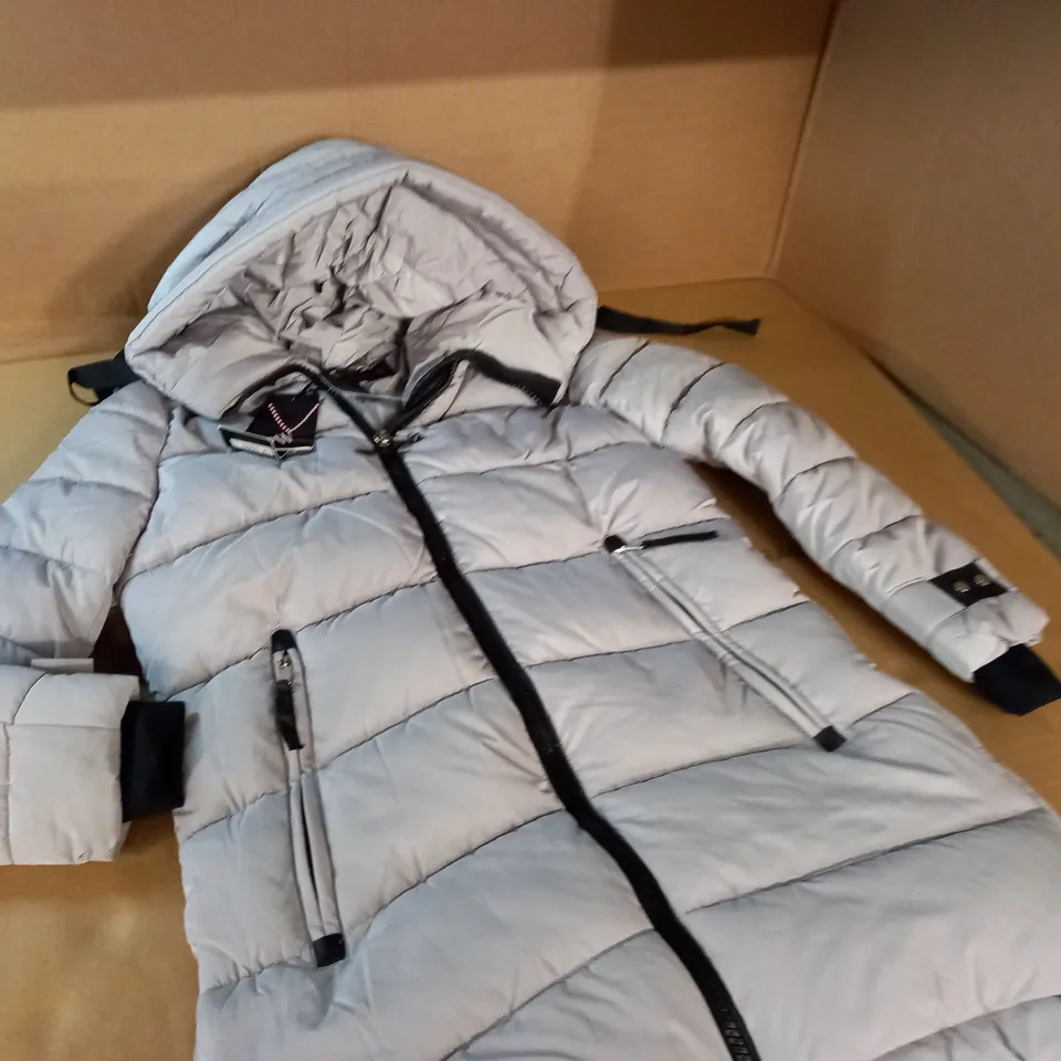 WULUX GREY PADDED LONGLINE COAT - MEDIUM