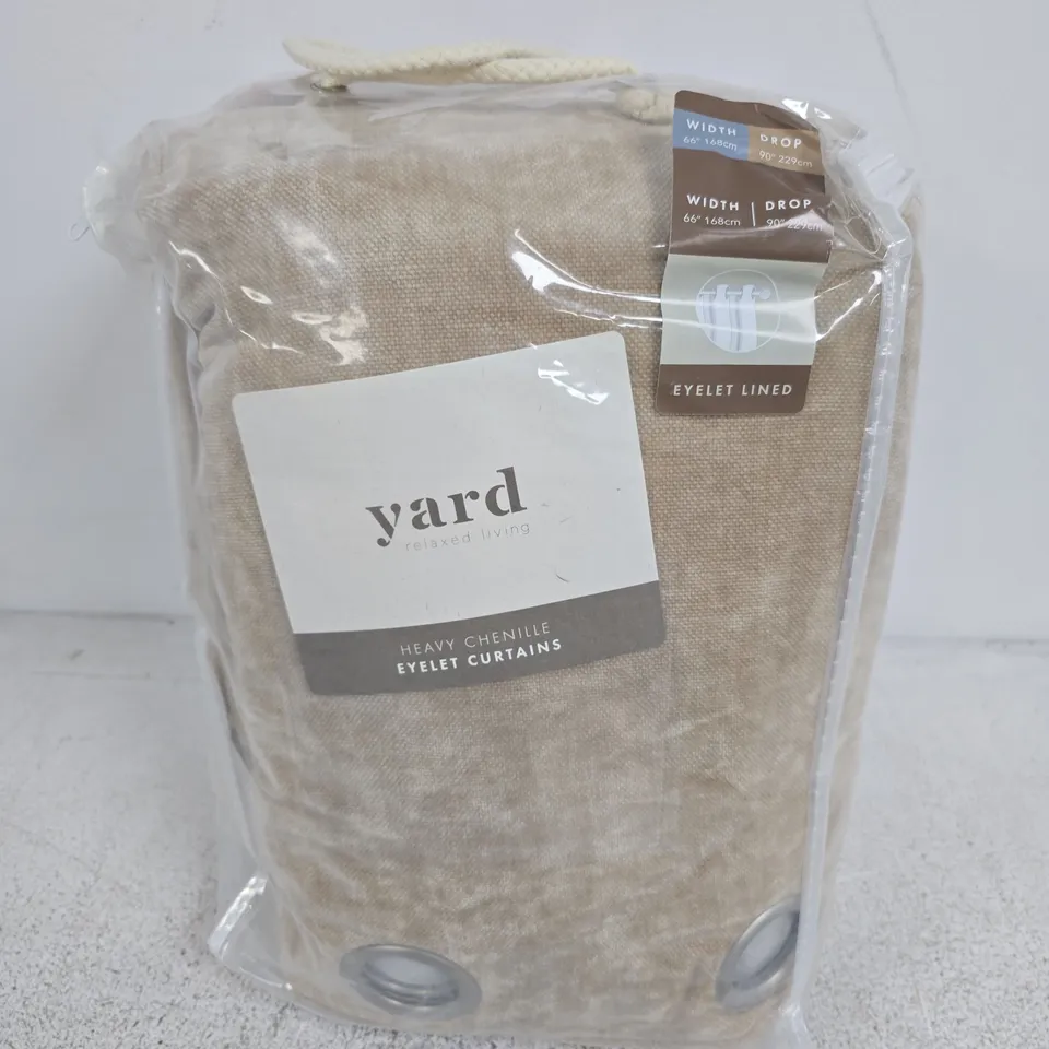 YARD FURN HEAVY CHENILLE 229X229 EYELET CURTAIN GREIGE