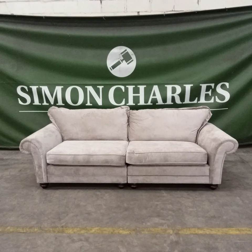 DALTON 4 SEATER TEXTURED WAVE SOFA - MINK