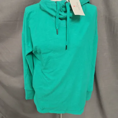 SWEATY BETTY ESCAPE LUXE FLEECE HOODY IN VIVID GREEN SIZE M