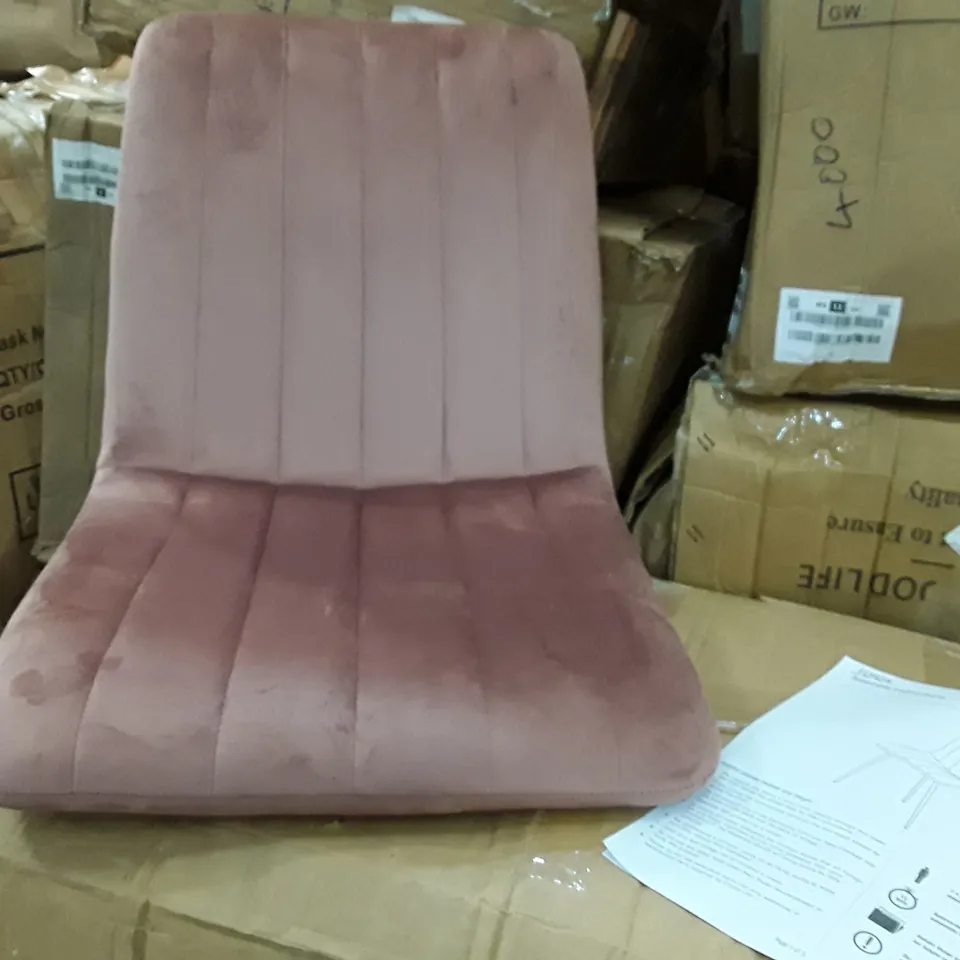 BOXED SET OF 2 UPHOLSTERED FABRIC DINNING CHAIRS- DUSTY ROSE (1 BOX)