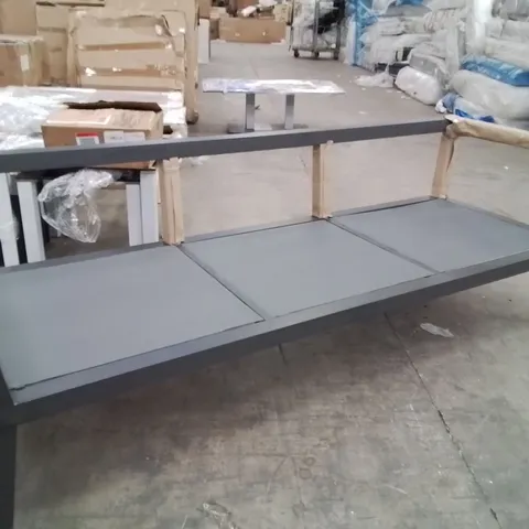 LARGE METAL FRAME GREY GARDEN BENCH