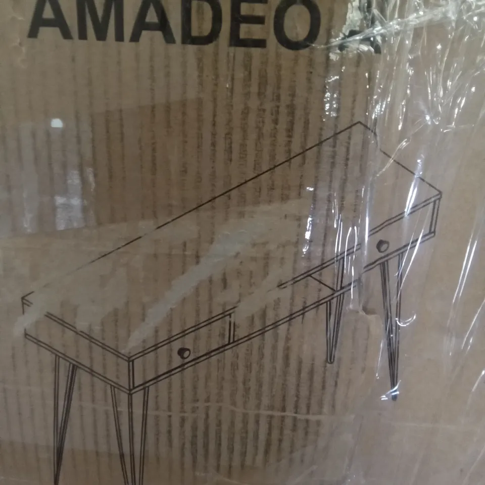 BOXED BOARD WITH METAL DESK BUREAU - WOODGRAIN