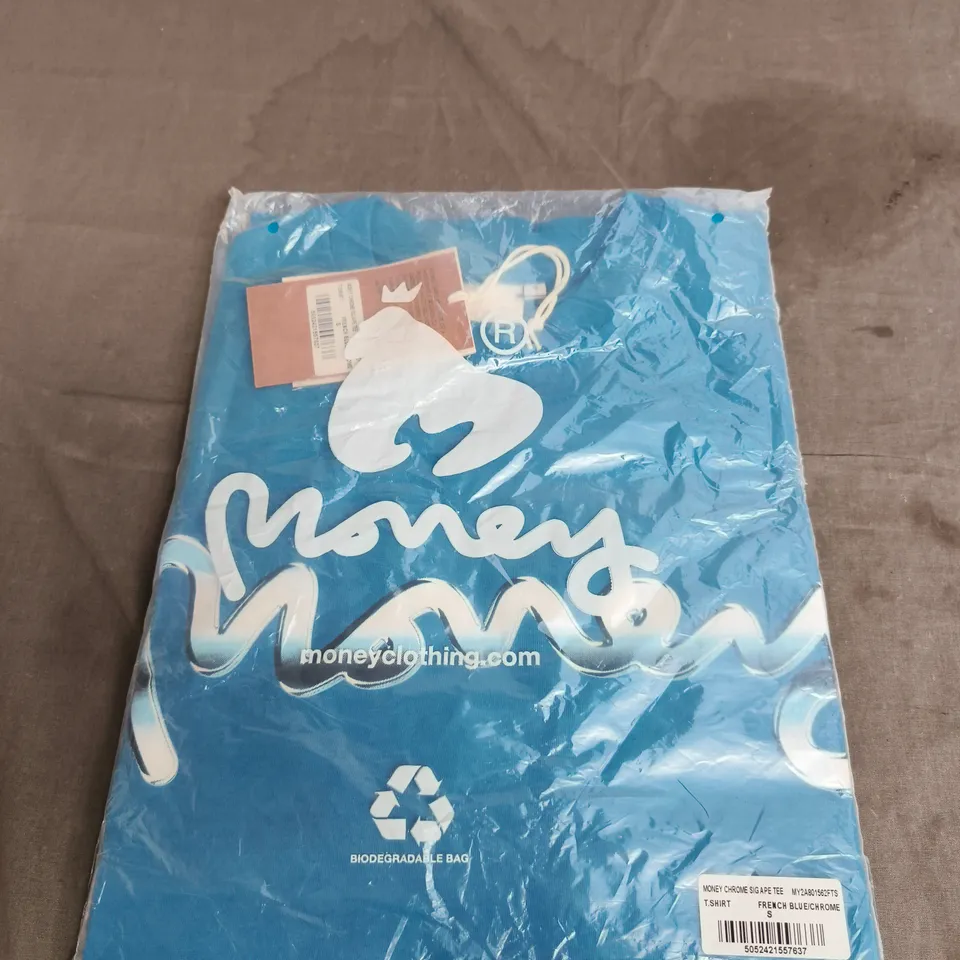 MONEY CHROME SIG APE TEE – FRENCH BLUE/CHROME, UK SIZE S