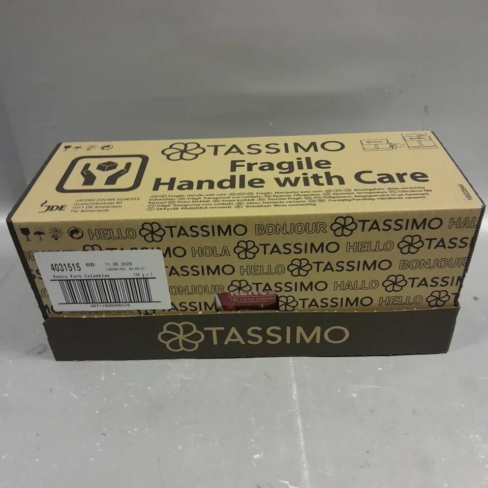 5 X SEALED TASSIMO KENCO PURE COLOMBIAN COFFEE - 5 X 136G