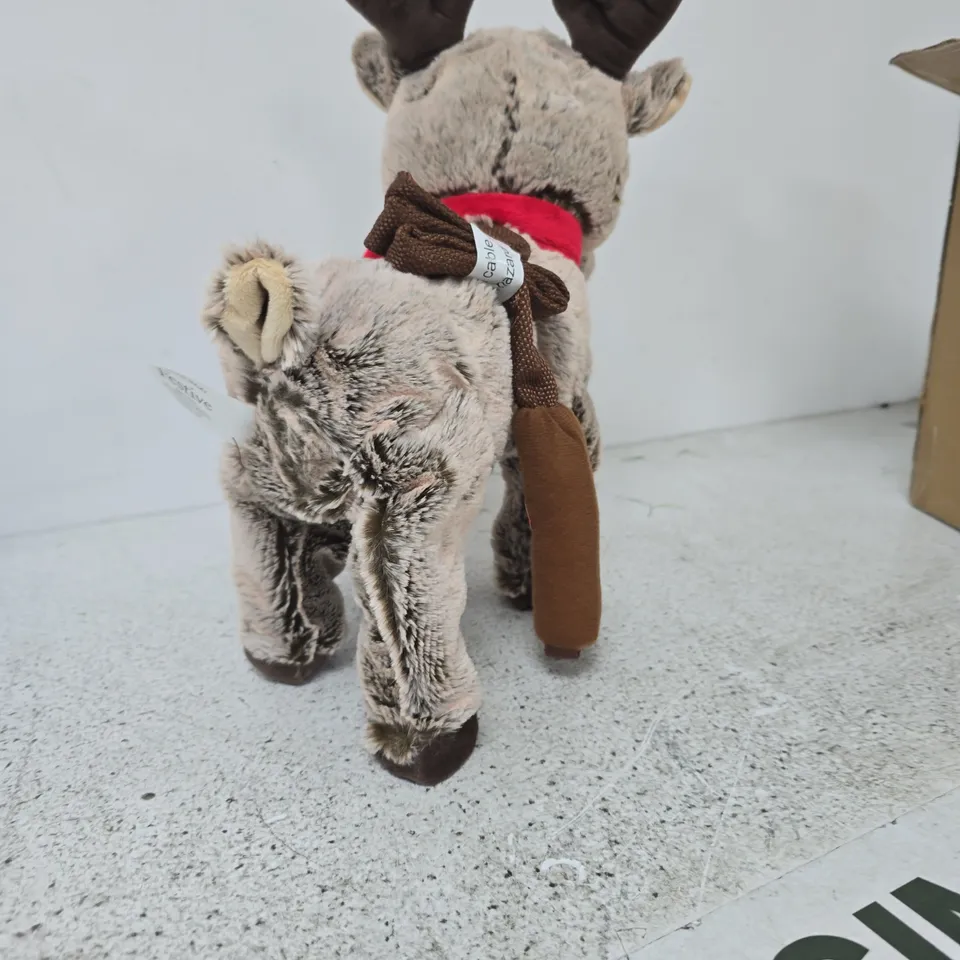 FESTIVE ANIMATED REINDEER PLUSH – BATTERY OPERATED