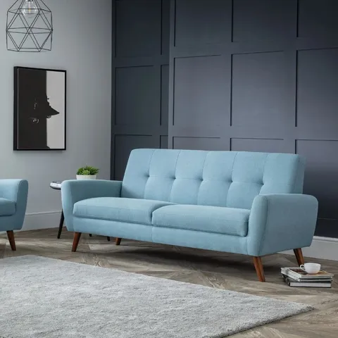 BOXED JULIAN BOWEN MONZA 3 SEATER SOFA - BLUE (1 BOX)