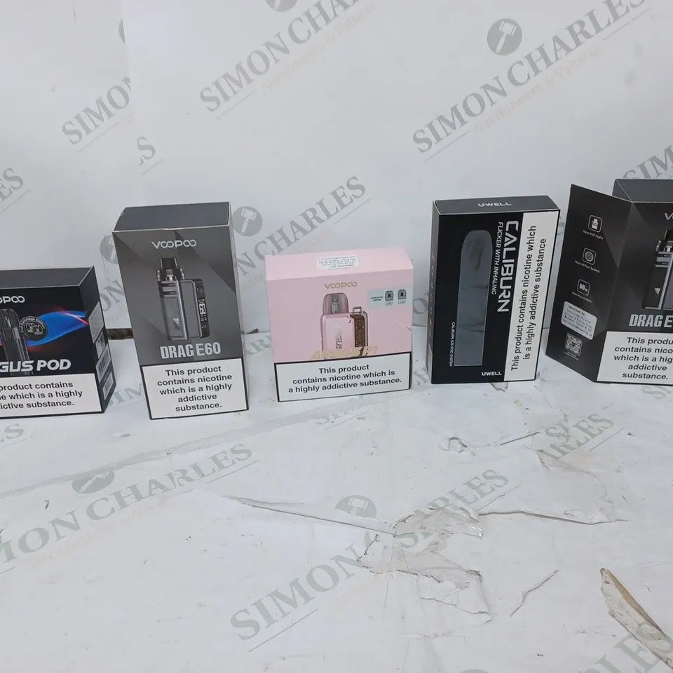 LOT OF APPROXIMATELY 10 BOXED E-CIGARETTES TO INCLUDE GEEKVAPE Z200, VOOPOO DRAG S PRO, AND VAPORESSO LUXE X ETC. 