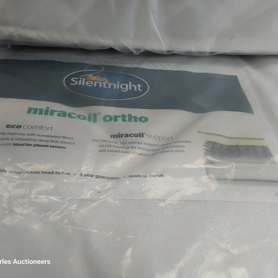 QUALITY BAGGED 4' SMALL DOUBLE SILENTNIGHT MIRACOIL ORTHO DOUBLE SIDED MATTRESS