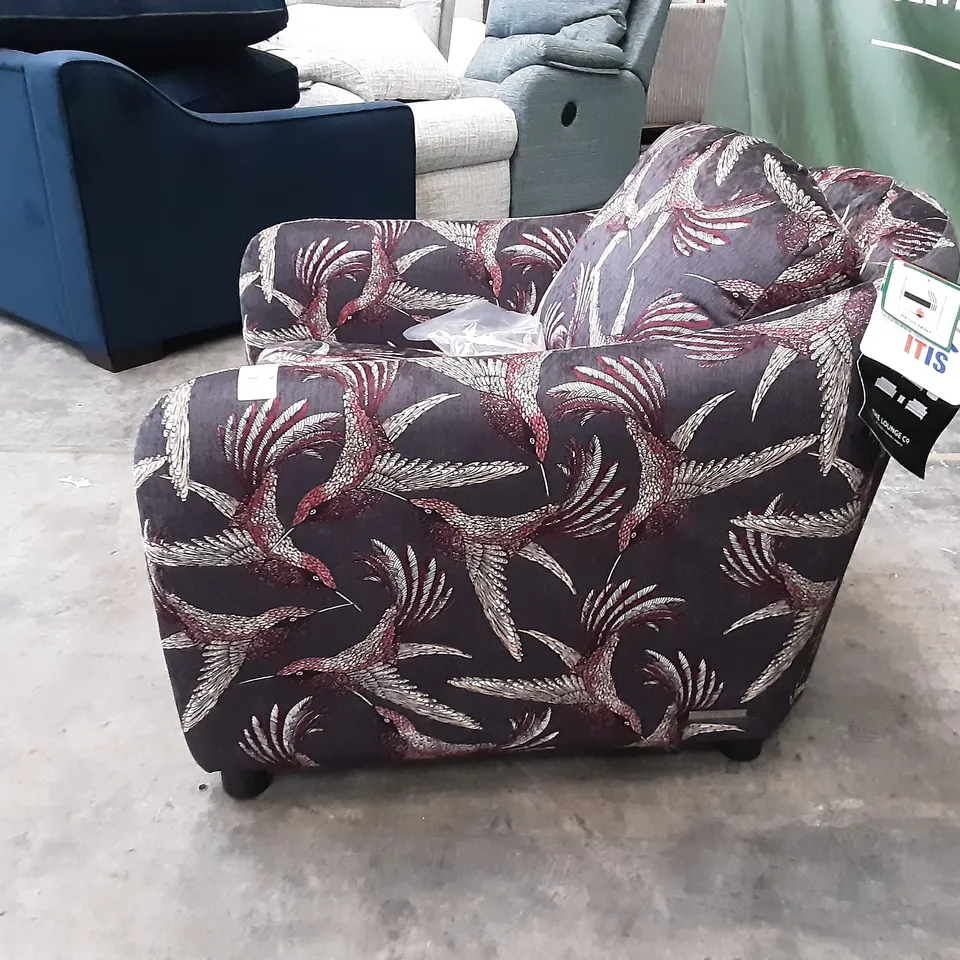 QUALITY BRITISH MANUFACTURED DESIGNER THE LOUNGE CO. LORRIE GEORGE CHAIR LOR148 PARADISE BIRD MULBERRY /WSW0