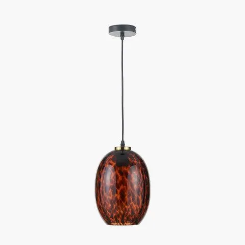 BOXED LUCIEN TORTOISESHELL EGG GLASS PENDANT