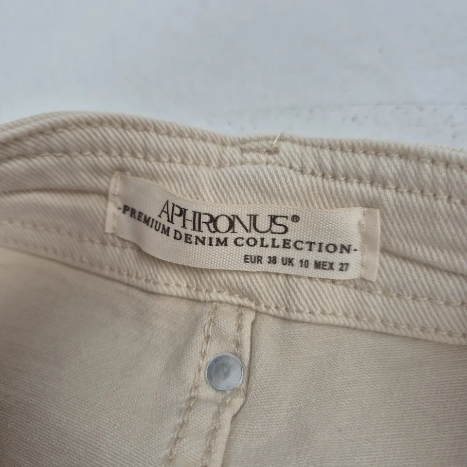 APHRONUS PREMIUM DENIM JEANS – UK 10 (EU 38), STYLE JL33-13, BEIGE