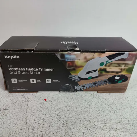 BOXED KEPLIN GARDEN 2IN1 CORDLESS HEDGE TRIMMER