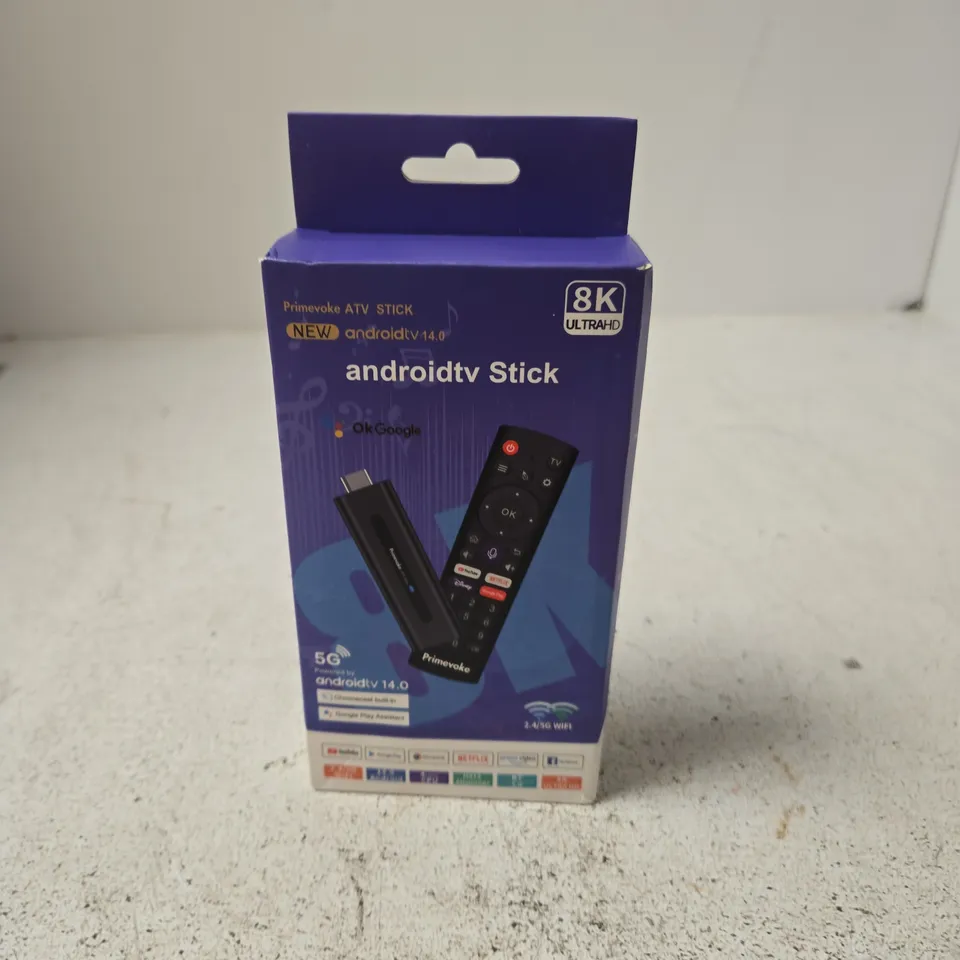 PRIMEVOKE ATV STICK – ANDROID TV 14.0, 8K ULTRA HD