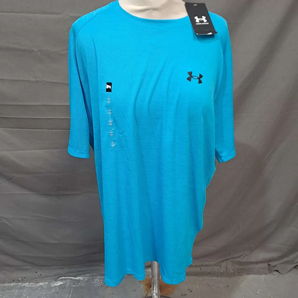 UNDER ARMOUR TEXTURE TECH TSHIRT IN BLUE SIZE L