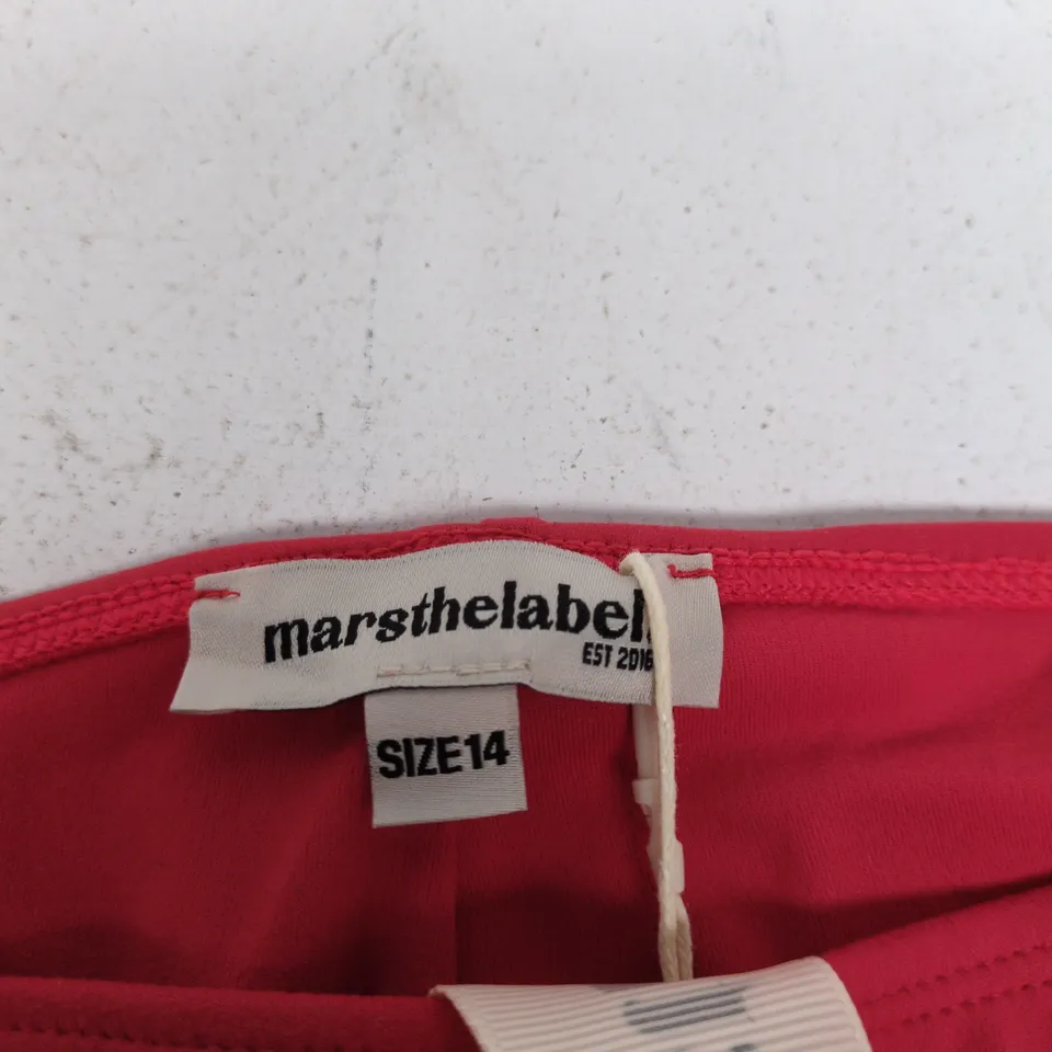 MARSTHELABEL RED WOMEN'S TROUSERS, UK SIZE 14