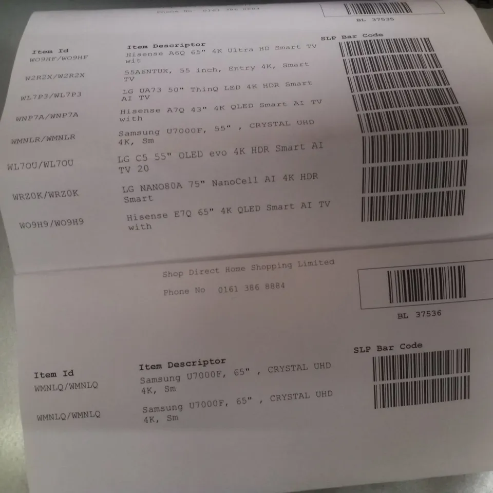 PALLET CONTAINING 10 ASSORTED DAMAGED TVS
