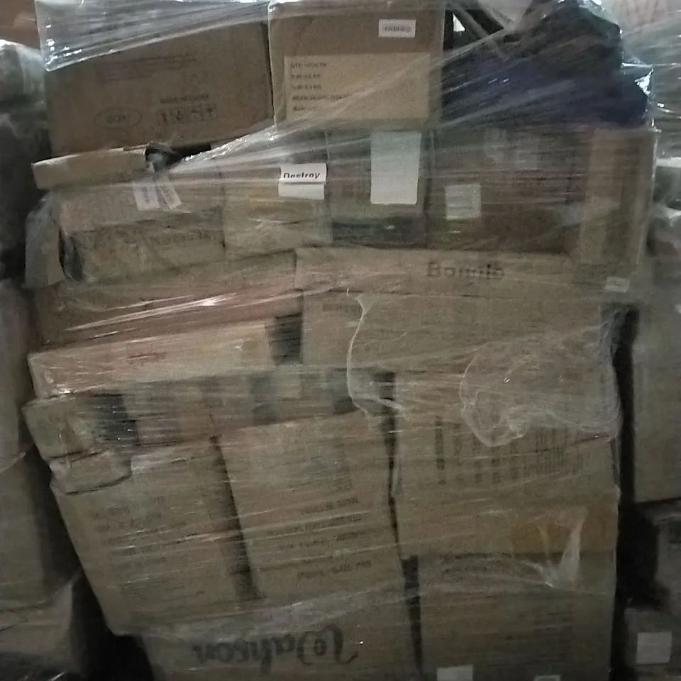 PALLET OF HOUSEHOLD ITEMS TO INCLUDE OFFICE CHAIR, CAR HEATER AND OTHER ASSORTED ITEMS...