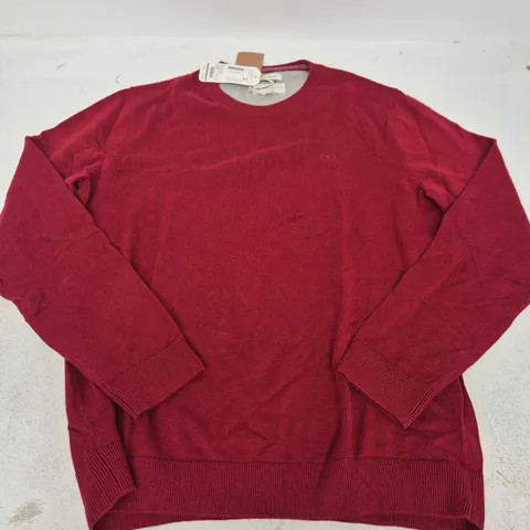 TOM TAYLOR BASIC CREWNECK KNIT IN RED - LARGE