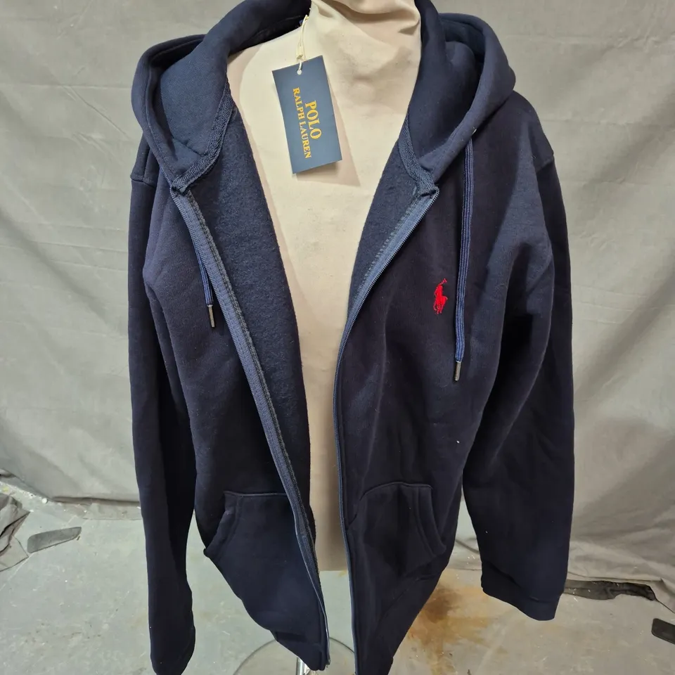 POLO RALPH LAUREN HOODED ZIP UP JACKET IN NAVY SIZE XXL