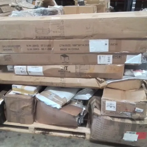 PALLET OF ASSORTED HOUSEHOLD GOODS AND PRODUCTS TO INCLUDE;PORTABLE WIRELESS PRINTER,SOFA,PAN