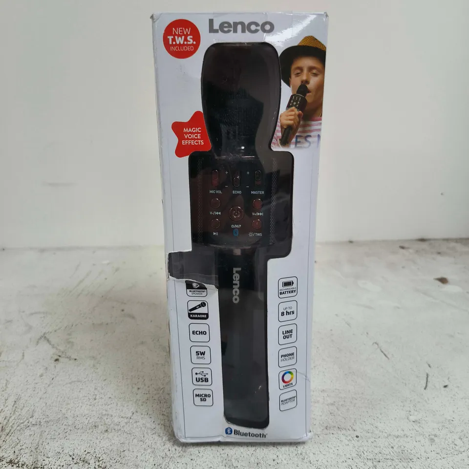 LENCO KAROKE BLUETOOTH MICROPHONE WITH LIGHTS AND SOUND