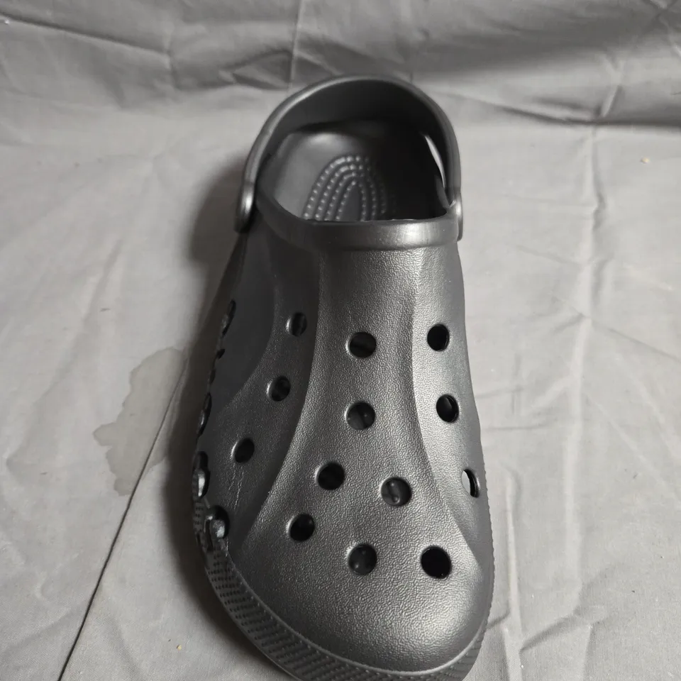 PAIR OF CROCS CLASSIC CLOG – METALLIC GREY WITH BACK STRAP - UK SIZE 